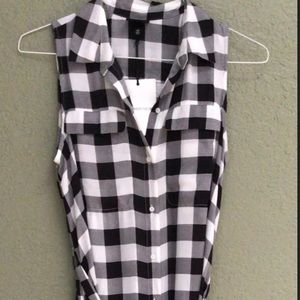 NEW  Black White Check Gingham Dress